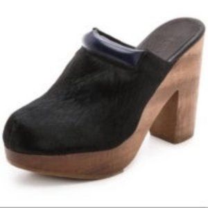 Rachel Comey Idolon Calf Hair & Leather Platform Mule Clogs